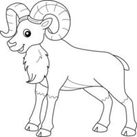 Dibujo para colorear de animales urial para niños. vector