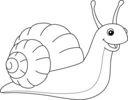 Snail Animal Coloring Page for Kids vector