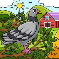 Pigeon Animal Colored Cartoon Illustration vector