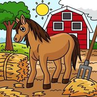 caballo animal coloreado ilustración de dibujos animados vector