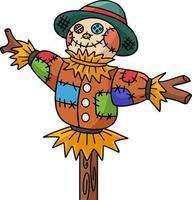 Scarecrow Stock Cartoon Colored Clipart vector
