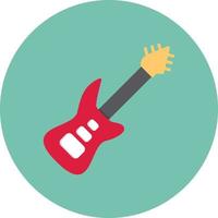 Electric Guitar Flat Circle Multicolor vector