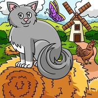 ilustración de dibujos animados de color animal gato vector