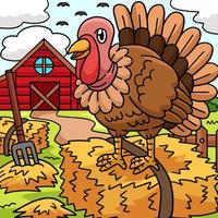 Turkey Animal Colored Cartoon Illustration vector
