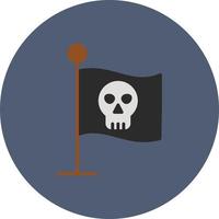 bandera pirata círculo plano multicolor vector