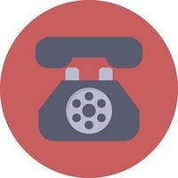 Land Line Phone Flat Circle Multicolor vector