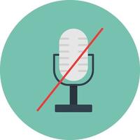 Microphone Mute Flat Circle Multicolor vector