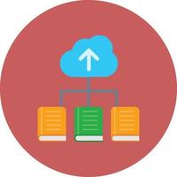 Cloud Library Flat Circle Multicolor vector