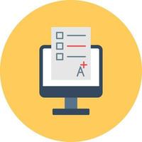 Online Exam Flat Circle Multicolor vector