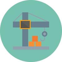 Crane Lifting Flat Circle Multicolor vector