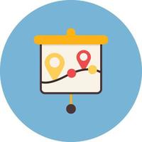 Location Presentation Flat Circle Multicolor vector