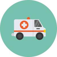 Ambulance Flat Circle Multicolor vector