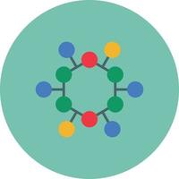 Atom Structure Flat Circle Multicolor vector