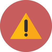 Warning Sign Flat Circle Multicolor vector