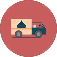 Delivery Truck Flat Circle Multicolor vector