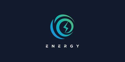 diseño de logotipo de energía con vector premium de concepto abstracto creativo