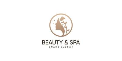 Beauty logo design with creative abstract concept Premium Vector