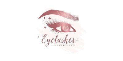 Eyelashes logo design with creative unique concept Premium Vector