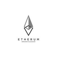 diseño de logotipo criptográfico para ethereum con vector premium creativo de estilo simple