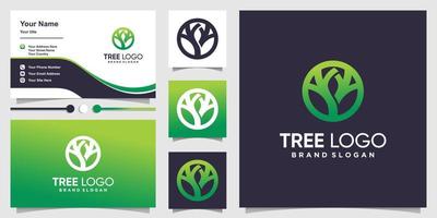 diseño de logotipo de árbol con vector premium de concepto abstracto creativo