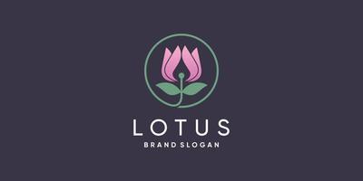 concepto de logotipo de loto con vector premium de estilo fresco y único