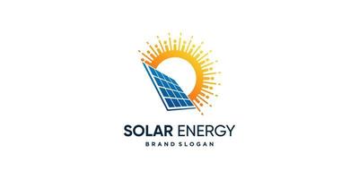 Solar logo design with modern creative concept Premium Vector