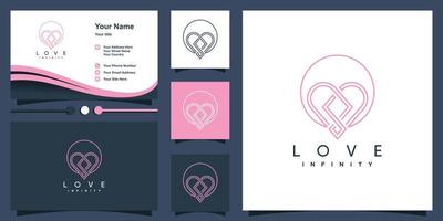 vector de diseño de logotipo de amor infinito con vector premium de concepto creativo