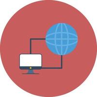 Network Flat Circle Multicolor vector