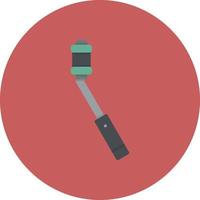 Selfie Stick Flat Circle Multicolor vector