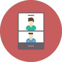 Video Calling Flat Circle Multicolor vector