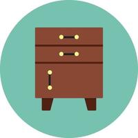Chest Of Drawers Flat Circle Multicolor vector