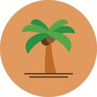 Palm Tree Flat Circle Multicolor vector