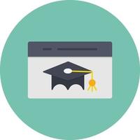 Online Education Flat Circle Multicolor vector