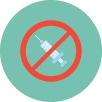 No Vaccines Flat Circle Multicolor vector