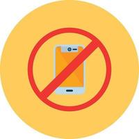 No Cell Phone Flat Circle Multicolor vector