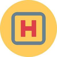 Heliport Flat Circle Multicolor vector