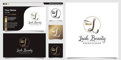 Eyelash logo with letter L style Premium Vector