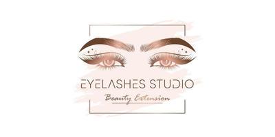 Eyelashes vector icon logo design with modern beauty concept Premium Vector