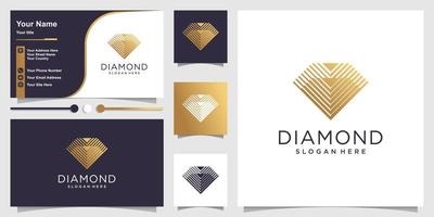 Diamond logo design with creative modern and elegant concept Premium Vector