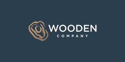 Wood logo design with modern abstract concept Premium Vector