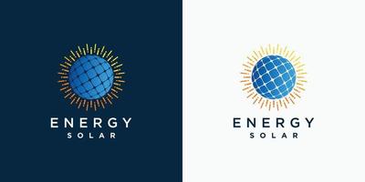 diseño de logotipo solar con vector premium de concepto creativo moderno