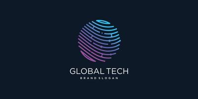 Global logo design with creative unique concept Premium Vector