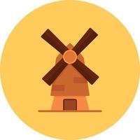 Windmill Flat Circle Multicolor vector