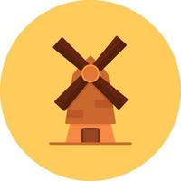 Windmill Flat Circle Multicolor vector