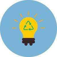 Light Bulb Flat Circle Multicolor vector