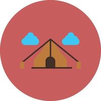 Tent Flat Circle Multicolor vector