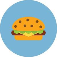 Burger Flat Circle Multicolor vector