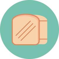 Toast Bread Flat Circle Multicolor vector