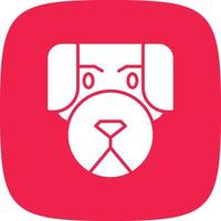 Dog Glyph Round Corner vector
