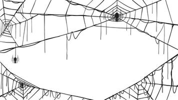 espeluznante colección de silueta de telaraña de vector de halloween aislado sobre fondo blanco. elemento de telaraña aterrador, embrujado y espeluznante